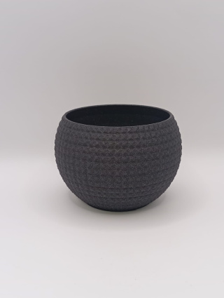 Doniczka 3D „Black Pebble” – nowoczesna forma z teksturą | minimalistyczna i stylowa
