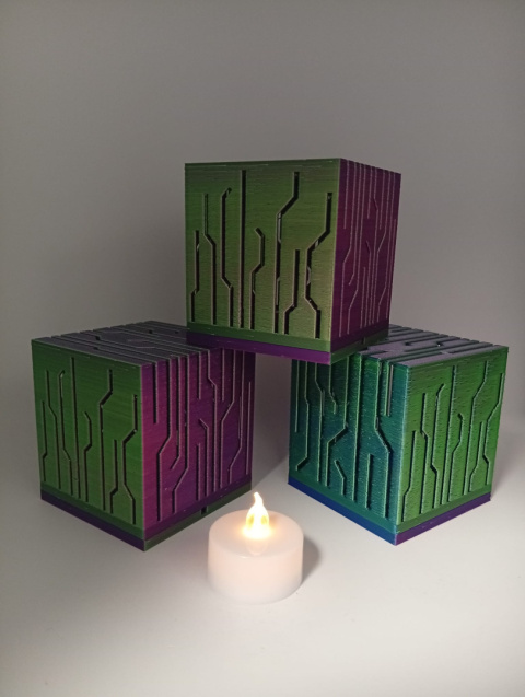 Obudowa lampki 3D „Neon Box” – geometryczny design i światłocień | bezpieczna dekoracja do LED