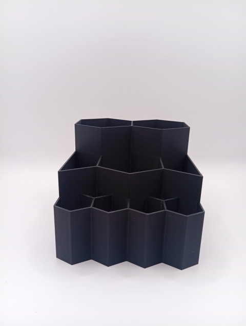 Organizer 3D „Hexa Box” – geometryczny podział, kolorowa forma | idealny na biurko lub warsztat