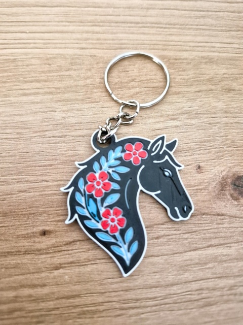 Brelok Koń Kwiatowy 3D