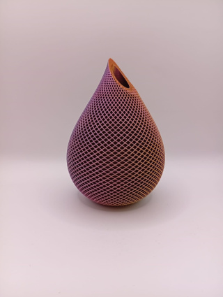 Wazon 3D „Pixel Drop” – nowoczesna forma z siatki geometrycznej | druk 3D z wielokolorowego PLA